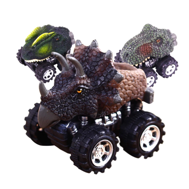 

Six Styles Boy Dinosaur Tyrannosaurus Tatankacephalus Dilophosaurus Triceratops Pterosauria Spinosaurus Model Mini Toys Back Car