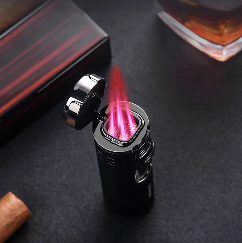 Honest 4 прямая синяя струйная зажигалка для сигар многофункциональный металл легче