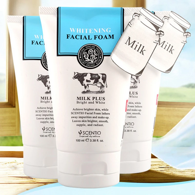 

Milk Face Wash Facial Cleanser Nourishing Cleanser Foam Moisturizing Whitening Anti-Spots Marks Deep Clean Cosmetics