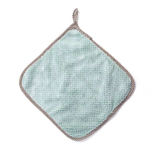 light green Впитывающее кухонное полотенце из микрофибры, очищающее тряпичное полотенце для бытовой раковины, очищающее полотенце из кораллового флиса s - Цвет: light green