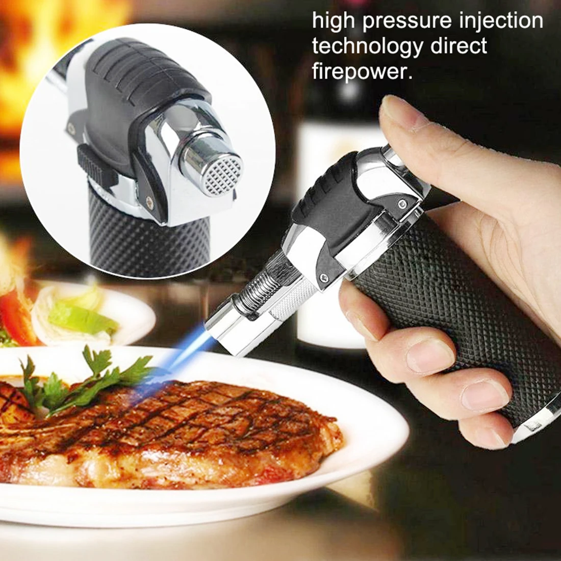 1 шт. барбекю пайки фонарь газа Регулируемое пламя БУТАН Micro многоразовая газовая