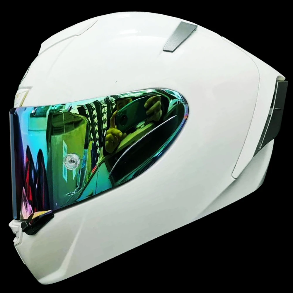Мотоциклетный шлем X14 глянцевый белый для езды на мотоцикле и велосипеде