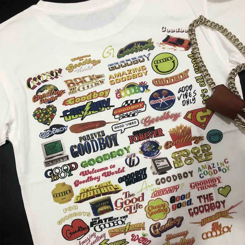 

2021summer new short sleeve high quality cotton women's T-shirt with round neck printing Graffiti street letters tops