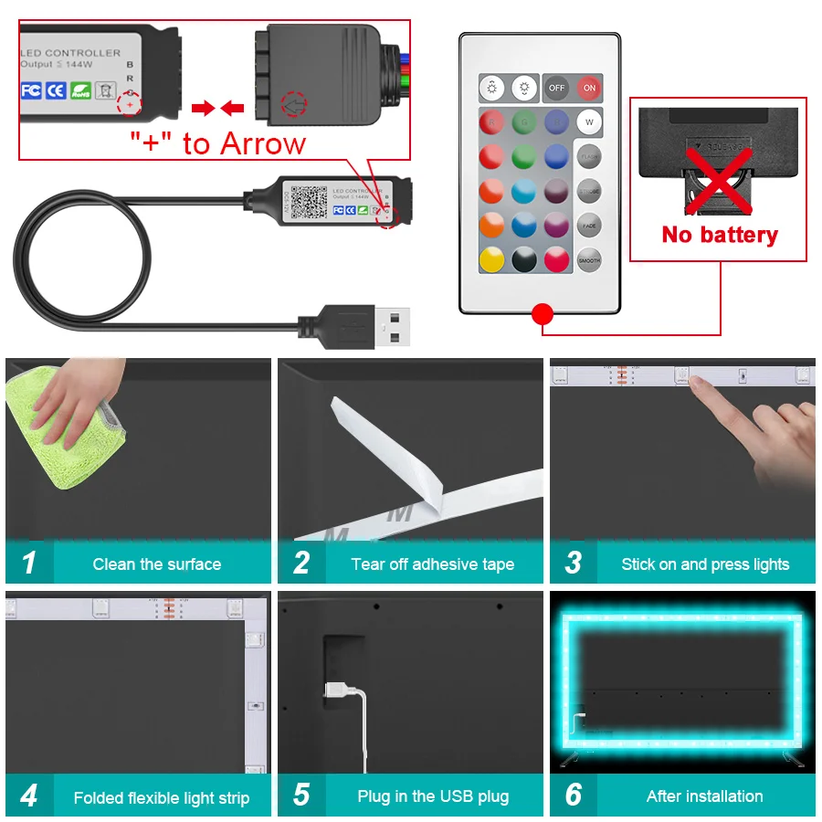 5V Bluetooth USB светодиодные ленты света 1 м 5 Luces Led 5050 bluetooth контролер RGB настольная