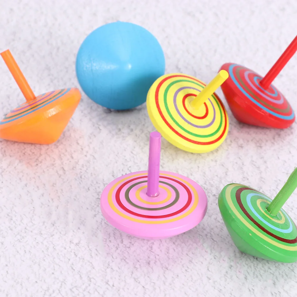 3 шт. Новые разноцветные вращающиеся деревянные игрушки классические детские для