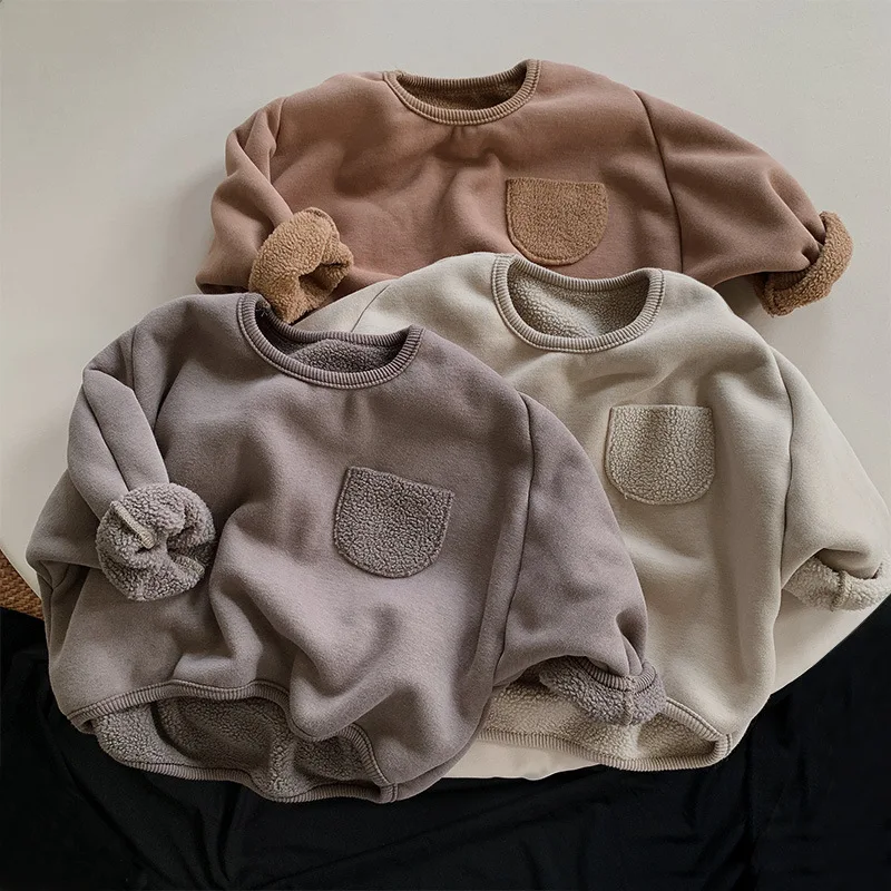 

Зимний свитер корейский персонализированный детский утолщенный теплый топ универсальная детская одежда