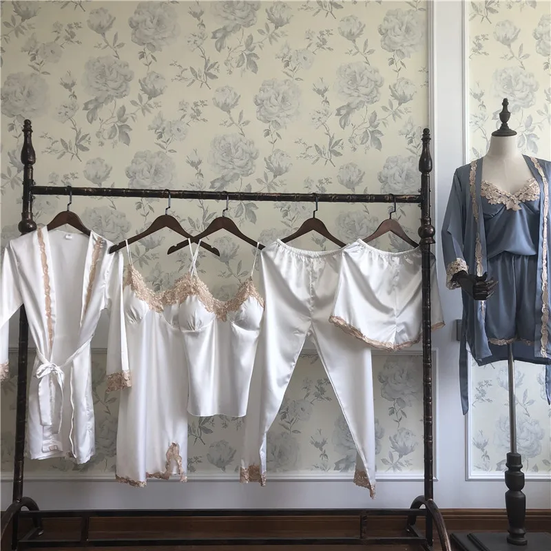 Женская пижама комплект из пяти предметов комбинезон вискозного волокна с