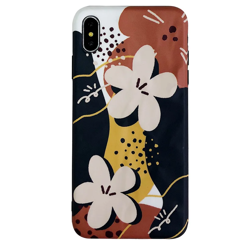 

Korean Style Retro Flower Apple X Phone Case XR for Iphonexsmax/7/8Plus Silicone Soft Shell 6S Female iphone se 2020 case