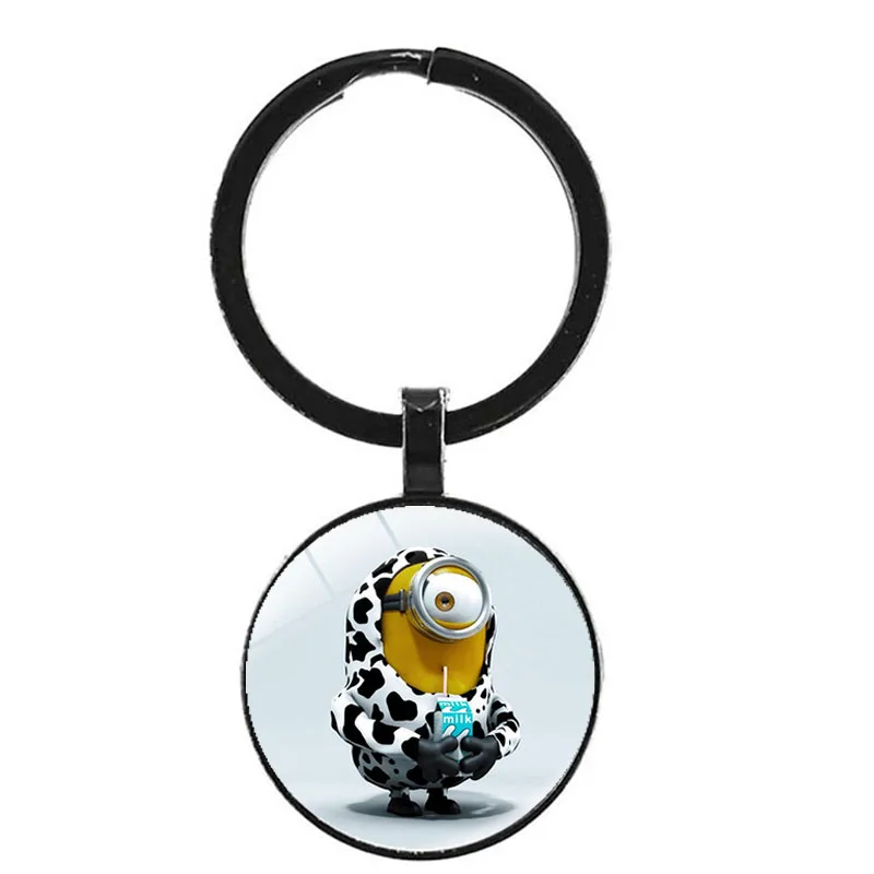 28 Despicable Me Minion Action Movie Glass Cabochon Keychains for Kid - Цвет: 28