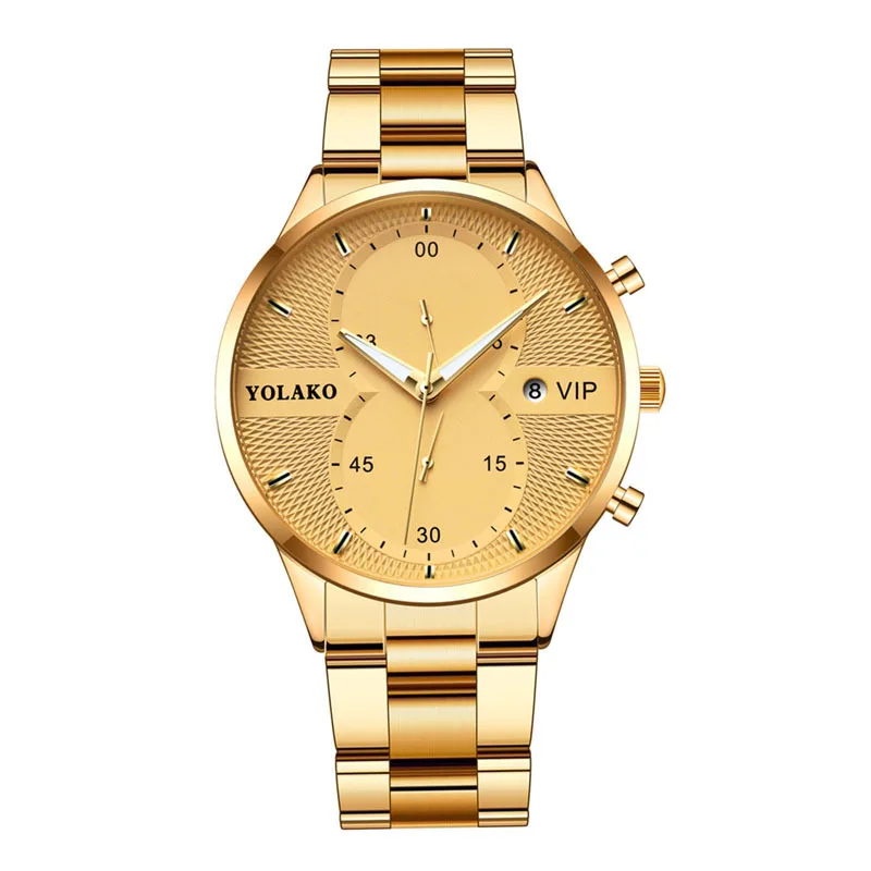 Роскошные мужские часы Yolako повседневные кварцевые с календарем модные деловые