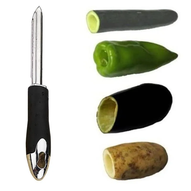 Steel Chili Pepper Corer With Serrated Edge Zucchini Courgette Cucumber Corers Special Kitchen Gadgets Remover | Дом и сад