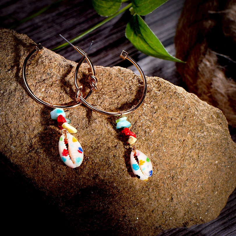 2019 новейшая натуральная морская раковина Висячие серьги для женщин модный