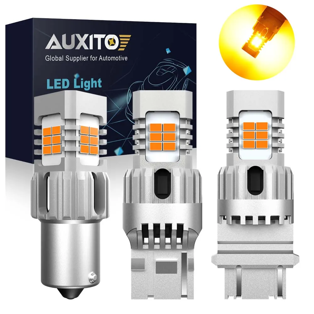 

AUXITO 2Pcs 7440 W21W WY21W T20 1156 BA15S P21W Led Bulbs Canbus 3157 T25 Turn Signal Lights Anti-Hyperflash Car LED Lamps 12V