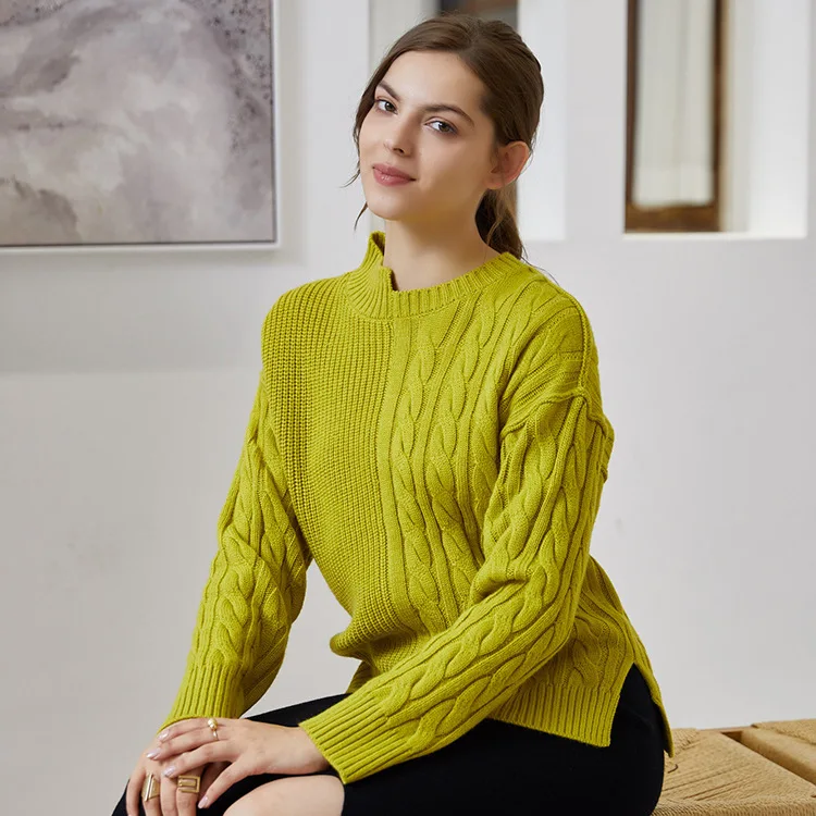 

Women's knitted sweater 2020 new Korean version of the lazy style loose bottoming sweater sweater women