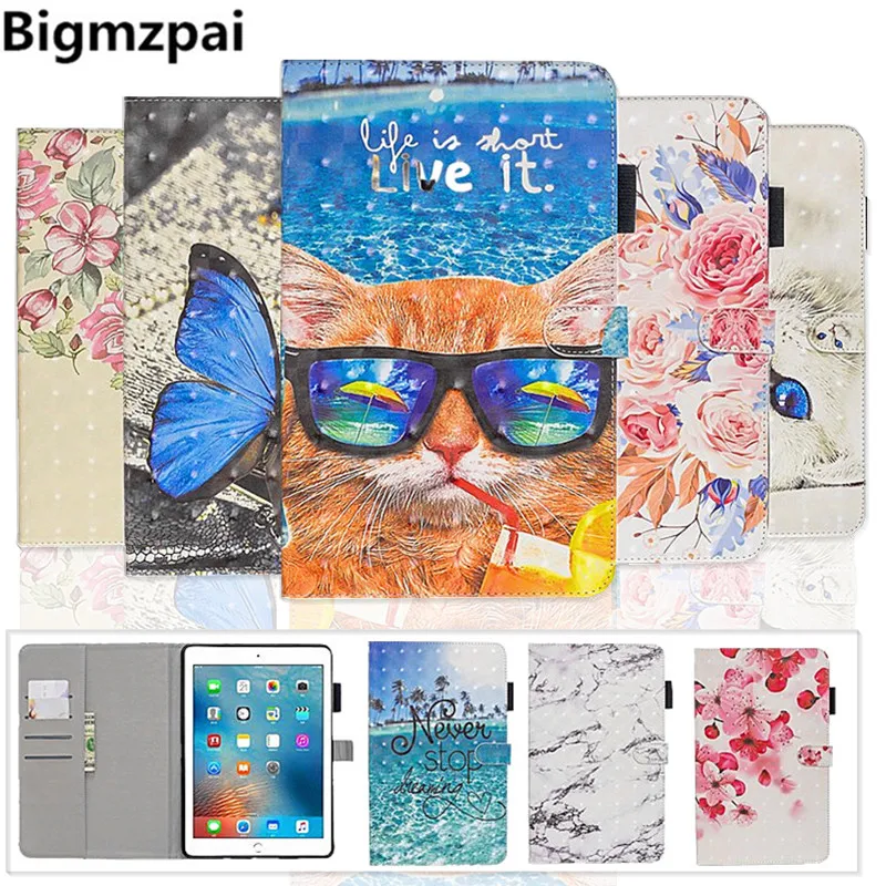 Чехол для iPad 9 7 Air 2 1 Pro мягкий чехол книжка с 3D рисунком кошек 2017 2018 5 6 го поколения