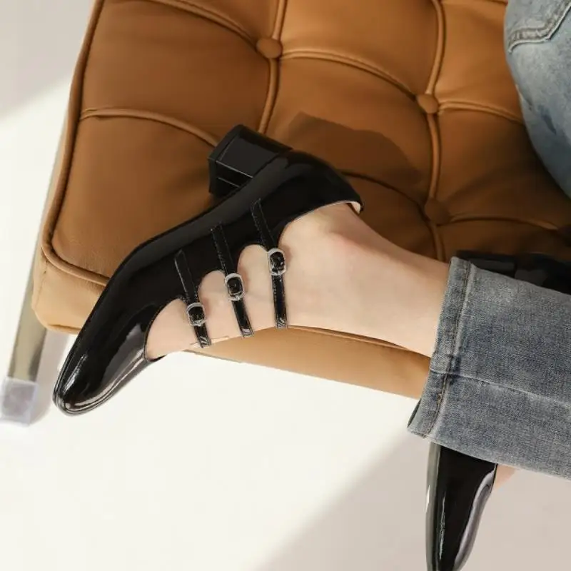 

KemeKiss New Women High Heel Shoes Real Leather Buckle Mixed Color Pumps Women Fashion Classic Party Shoes Women Size 34-39