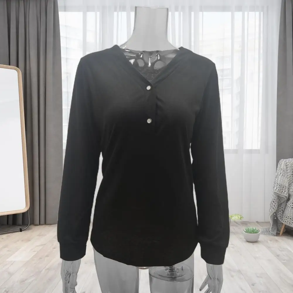 Новая стильная женская однотонная блузка на пуговицах с V-образным вырезом и