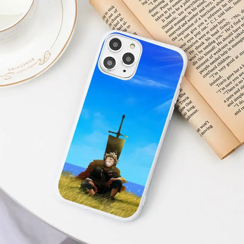 

black clover asta demon Phone Case Candy Color White for iPhone 11 pro XS MAX 8 7 6 6S Plus X 5S SE 2020 XR