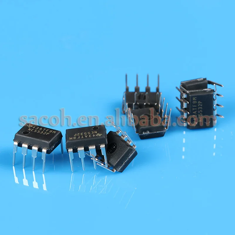 10PCS/lot New OriginaI NE5532P NE5532 or NE5532AP or SA5532P SA5532AP DIP-8 Low Noise Operational Amplifier