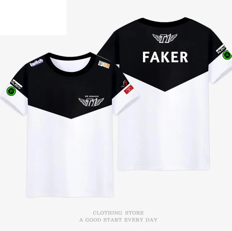 Faker bang SKT T1 футболка LCK Весенняя команда чемпионов Джерси SKT T1 Футболка мужская Faker Peanut Bang Wolf SKT 1 футболка футболки для игр - Цвет: faker