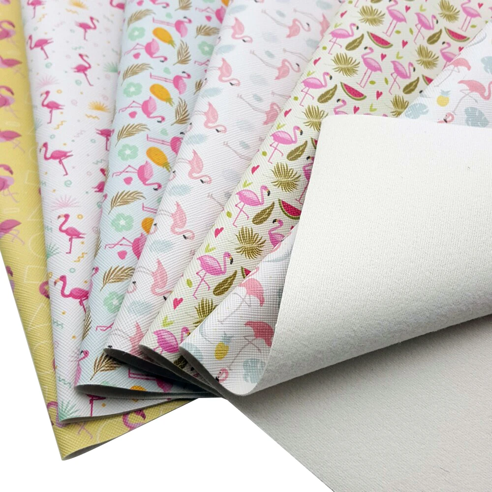 Симпатичные животные фламинго виниловая ткань искусственная кожа самодельные