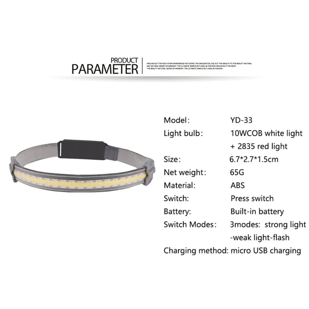 

YD-33 Headlight High Light Rechargeable Head-mounted Light Night Fishing Light Portable Flashlight Miner Lamp