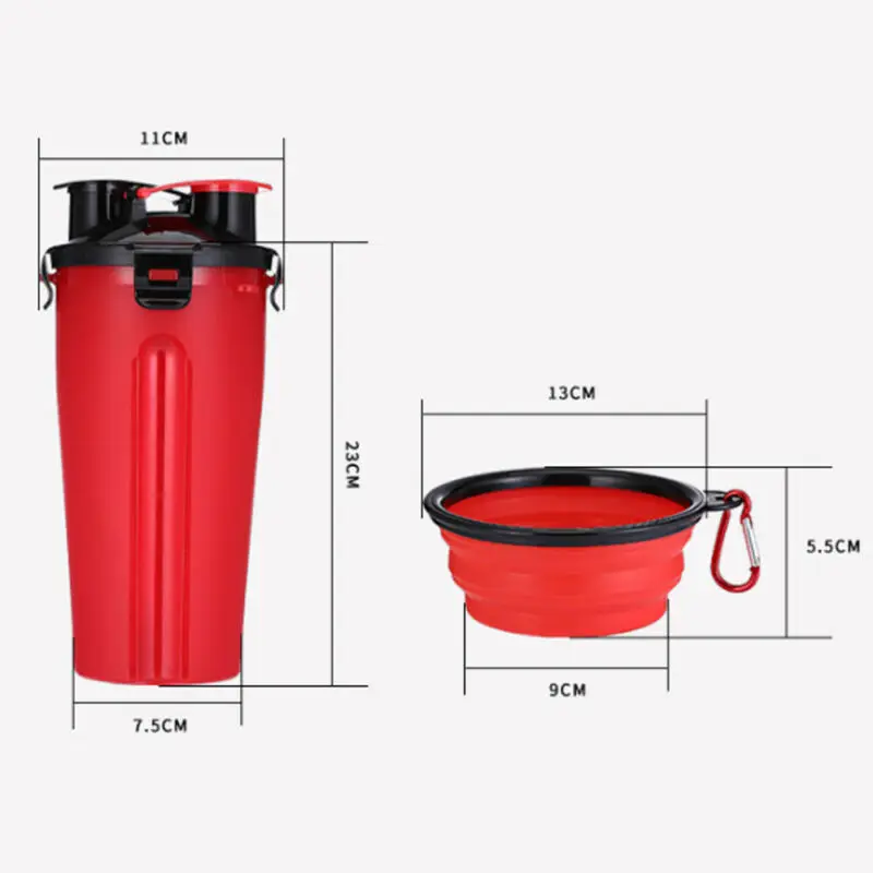 Силиконовая бутылка для воды собак и кошек складная миска двойного назначения