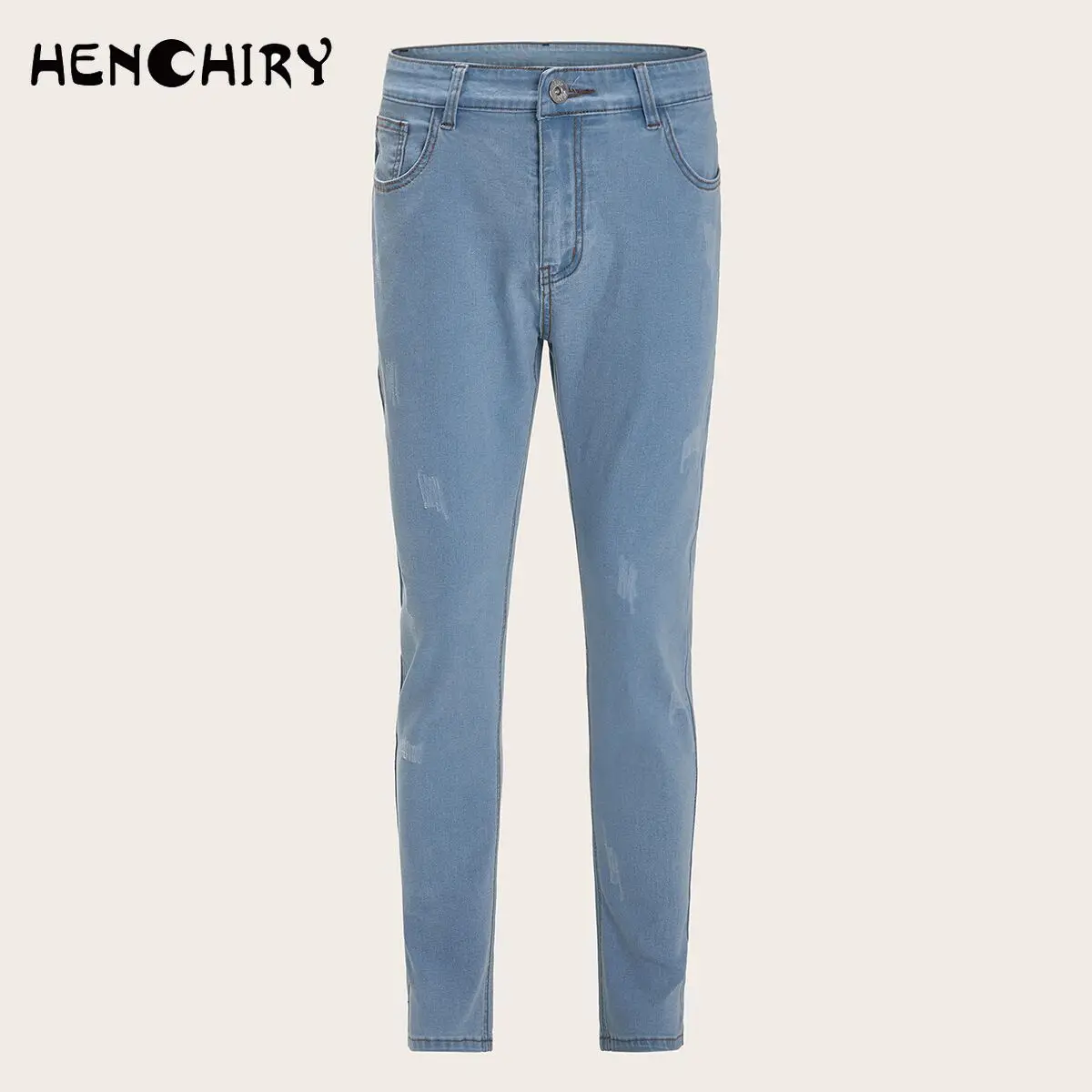 

2021 New Men's Jeans Pencil Pants Fashion Men's Casual SLIM STRAIGHT Elastic Foot Tight Zipper Jeans Hip Hop Jeans Jeans Men