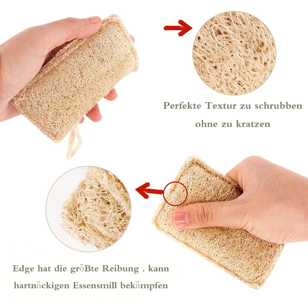 6 шт./партия натуральный Мочалка для мытья посуды Ткань с эффектом потертости