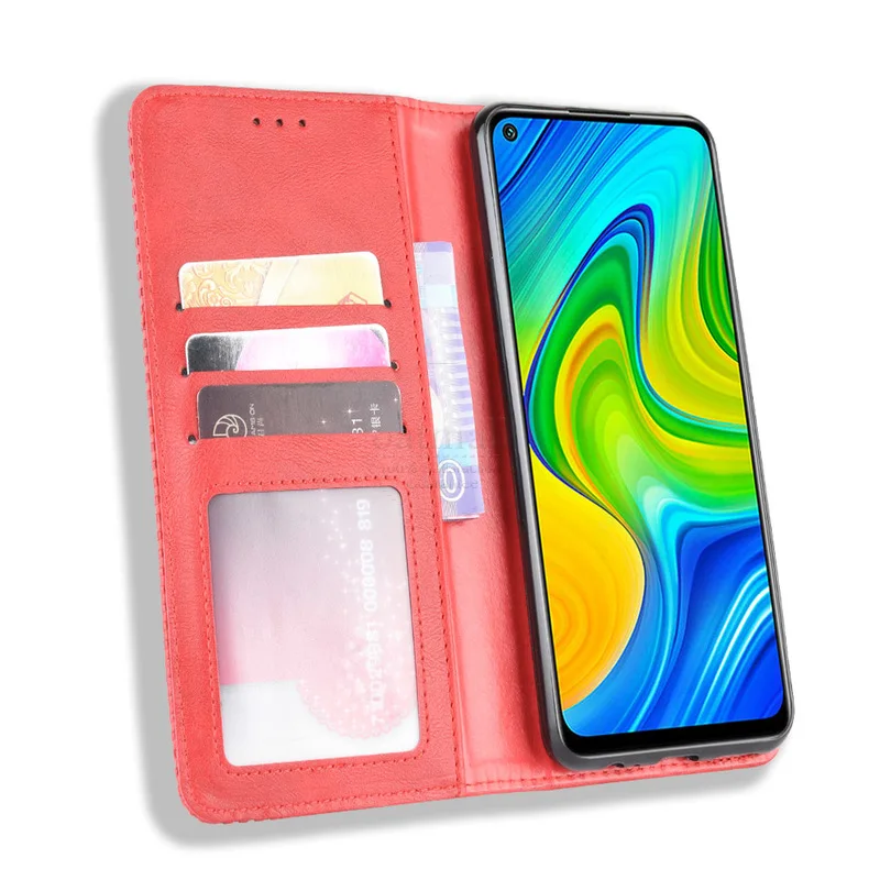 Магнитный кожаный чехол-книжка для Xiaomi Redmi Note 9 Pro мобильный телефон дюйма |