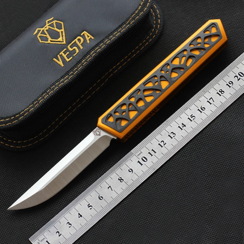 VESPA Dark star knife high quality Austria M390 steel blade Carbon fiber patch Handle outdoor Self-defense Survival hunting EDC
