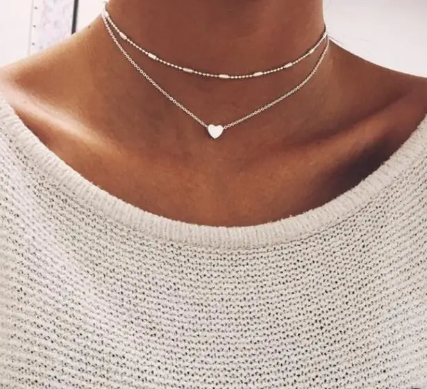 2023 Boho Necklaces & Pendants Vintage Multilayer Choker Necklace Women Fashion Collar Collier Femme Moon Jewelry Accessories