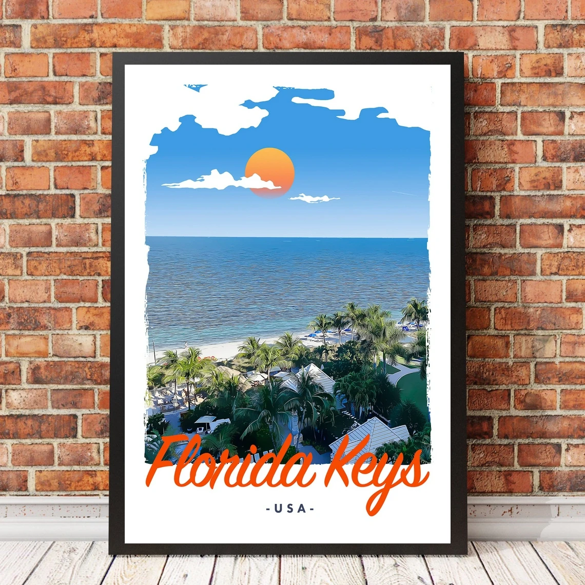 

Retro Vintage Style Travel Poster Or Canvas Picture - Florida Keys USA Home Decoration Painting (No Frame)