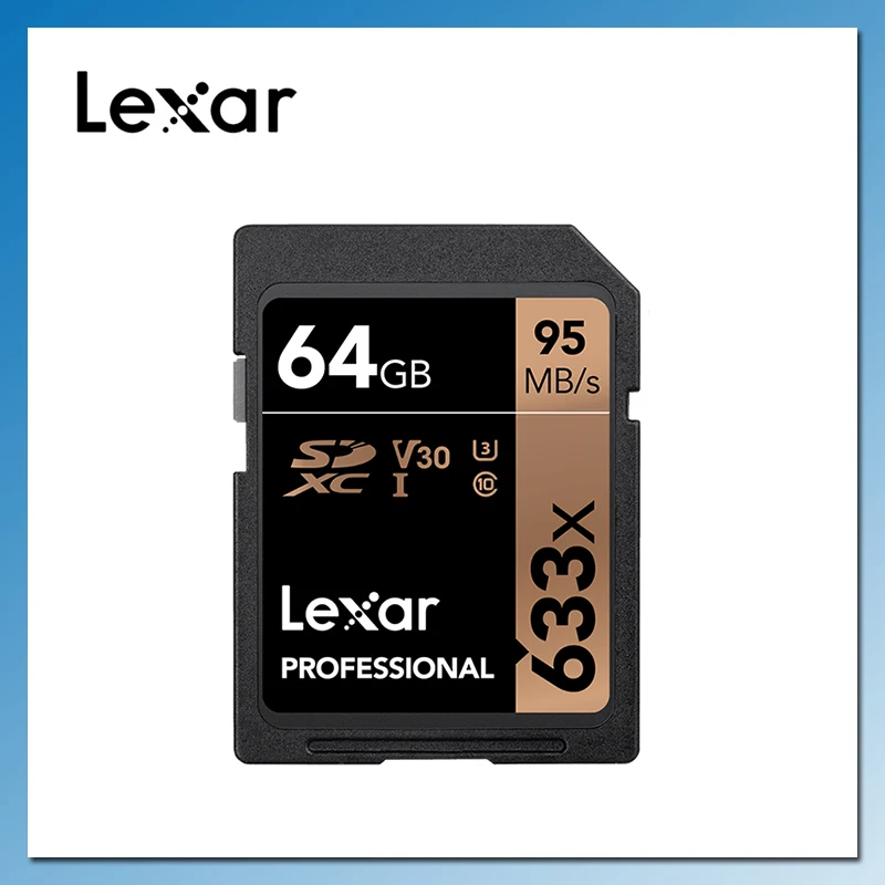 Высокоскоростная карта памяти Lexar 633X 64 ГБ 32 16 128 256 SD SDHC SDXC флэш стандарта 10 для