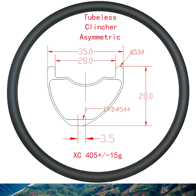 

Асимметричный углеродный обод 27.5er 650B XC MTB 35*28 мм, глубина 35 мм, Ширина 28 мм, безкрюковая бескамерная трубка UD 3K 24 28 32, отверстие