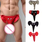 Мужское нижнее белье G String Elephant Bulge Pouch, эластичное нижнее белье T Back, стринги, эротические сексуальные трусики для геев, очаровательные чулки для мужчин d4