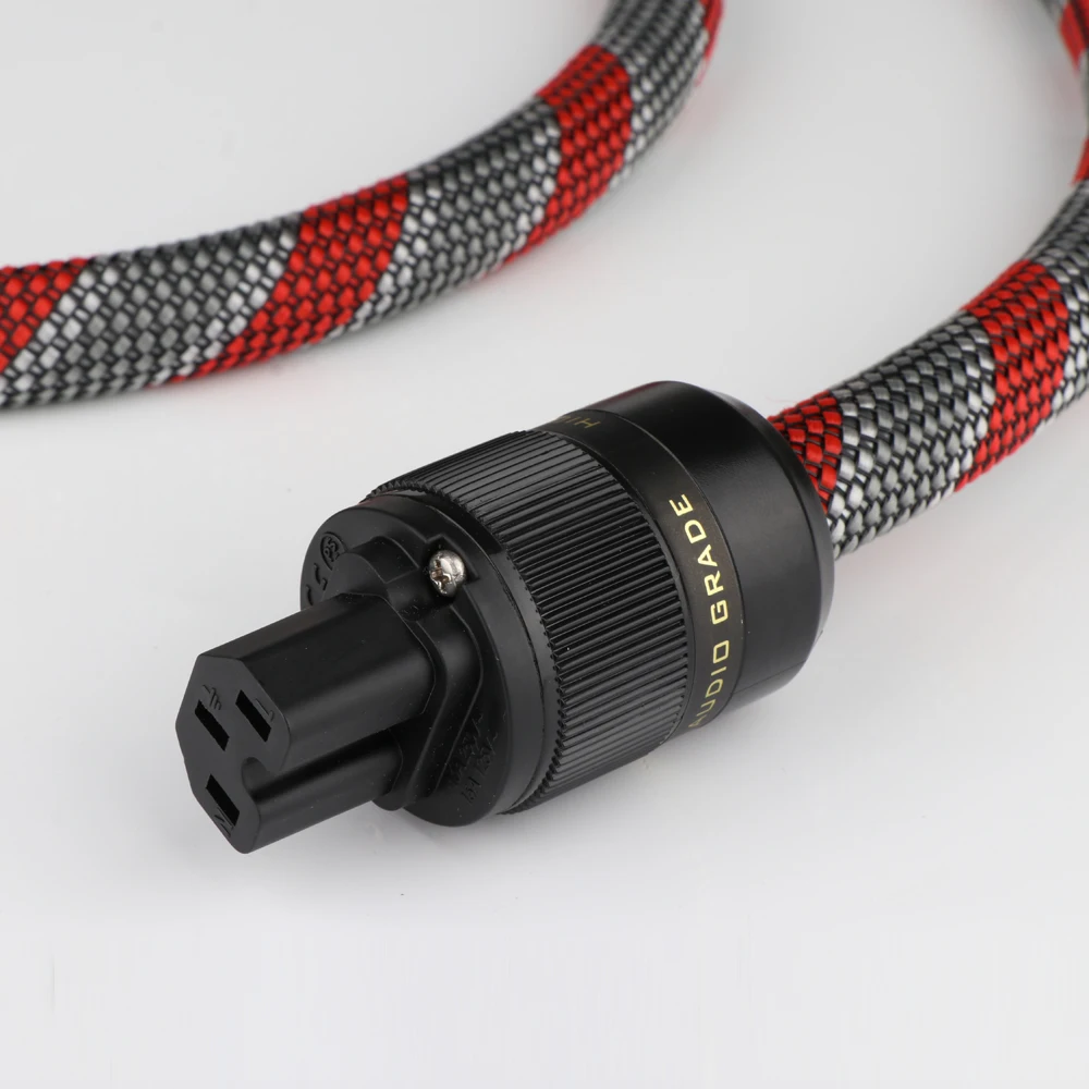 

HI End Power Cable EU Power Cord with Gold-plated European Plug for Amplifier and Player HIFI Audiophile European AC Power line