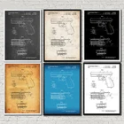 Винтажный Glock 1985, патентный пистолет, настенный военный каркас, постер, холст, картина, hd печать, Настенный декор для homd, художественное оформление