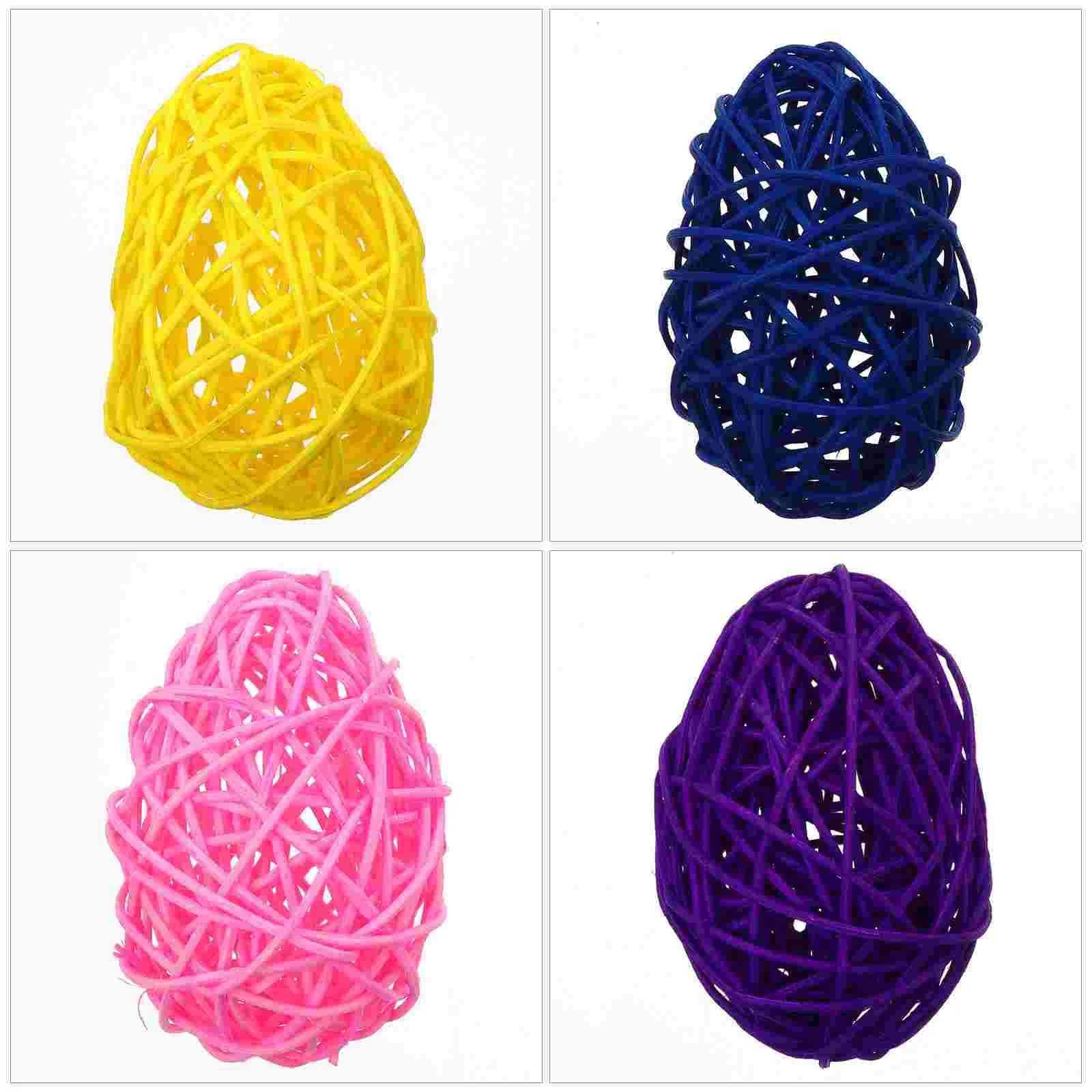 

5pcs Colorful Oval Shape Rattan Balls Mini Wicker Rattan Balls (Assorted Color)
