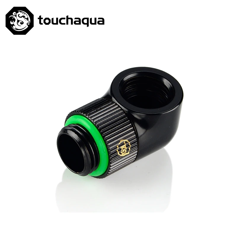 

Touchaqua G1/4'' thread 90 degree Rotary Fitting Adapter Rotating 90 degrees water cooling Adaptors metal connector TA-90RE