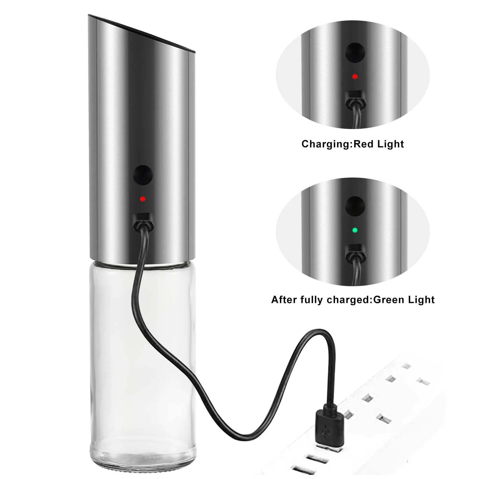 Electric Salt and Pepper Grinder USB Rechargeable Mill Adjustable Coarseness Automatic Spice Milling Machine Kitchen Tool | Дом и сад