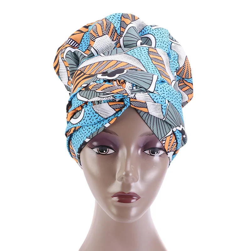 African Print Large Satin Lined Bonnets For Women Hat With Long Ribbon Headwrap Ankara Pattern Hair Cover Hair Wrap Cap Hijabs