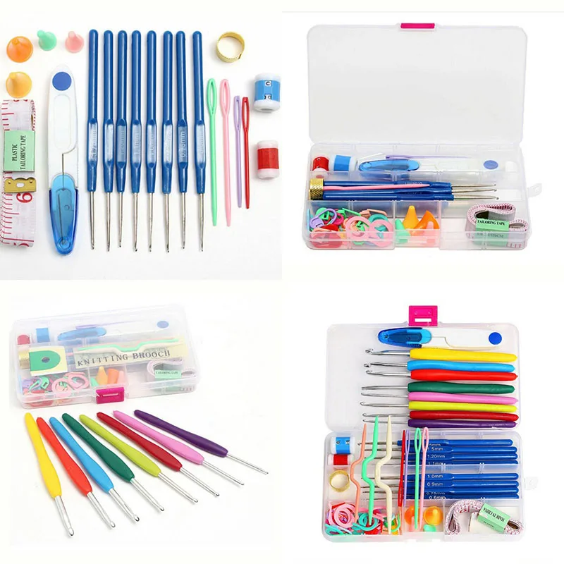 Спицы для вязания 57 комплектов пряжа крючок швейный инструмент эргономичная