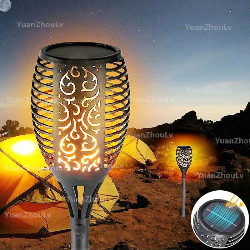 

Solar Flame Light Torch Flickering Night Light Outdoor Waterproof Solar Garden Lights Holiday Flicker Lawn Light for Garden Path