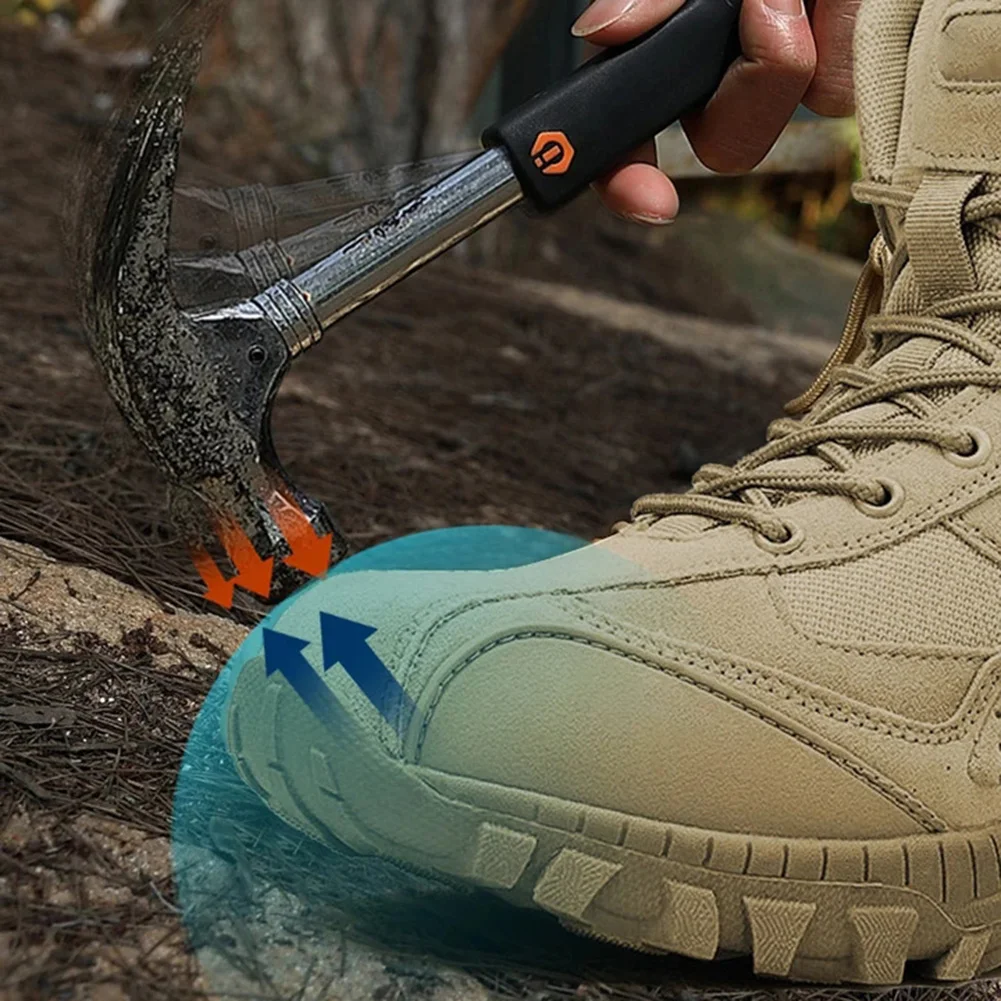 

Men Steel Toe Boots Outdoor Slip Resistant Hiking Ankle Desert Boots Shoes d88