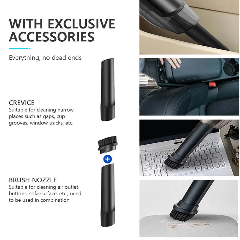 

Handheld Wireless Vacuum Powerful Cyclone Suction Cleaners Rechargeable Battery Portable Handheld Cleaner for Cars Home Pet Hair