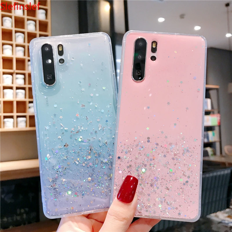 Мягкий силиконовый чехол для Huawei Mate 20 P10 P20 P30 P40 Pro P Smart honor V20 10 Lite Nova 3i 3e 4 блестящий с
