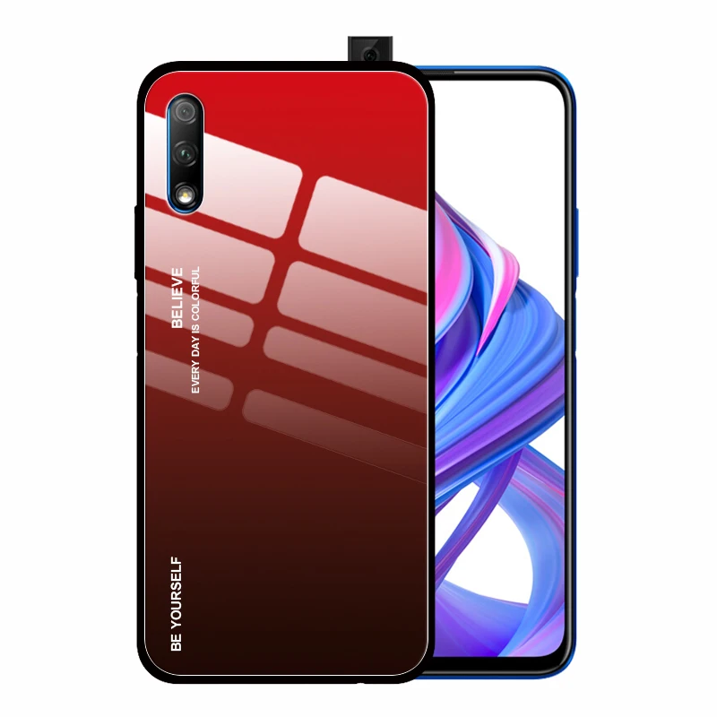 Модный чехол из закаленного стекла с градиентом кристалла для Huawei Honor 20 Pro 9X 8X 10 Lite