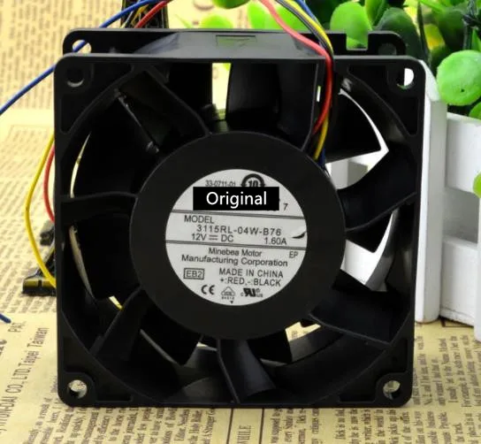 Оригинальный 100% рабочий 3115RL-04W-B76 8038 80 мм 8 см Постоянный ток 12 В а 8 см вентилятор PWM с управлением скоростью