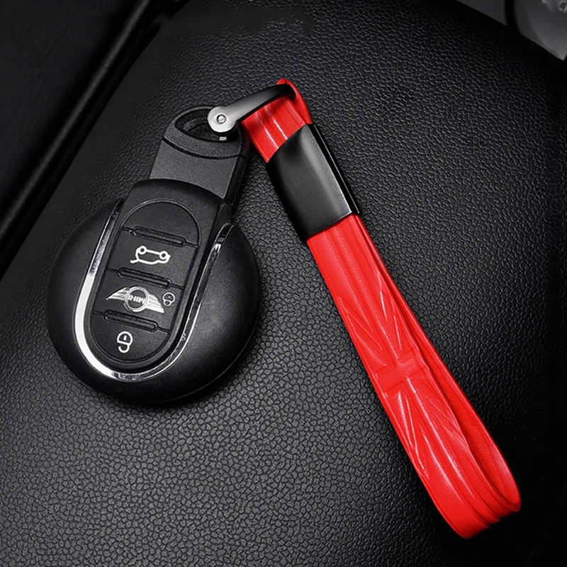 Стайлинг автомобиля кожаный брелок для ключей веревка декор Mini Cooper JCW One S R55 R56 R60 F54